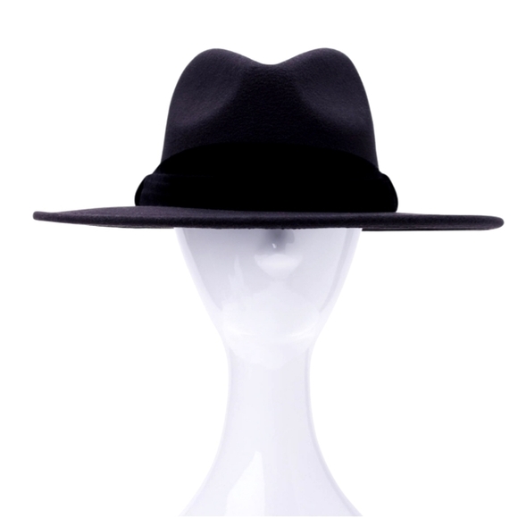Velvet Banded Panama Hat in Jet Set Black NWT - Picture 1 of 7